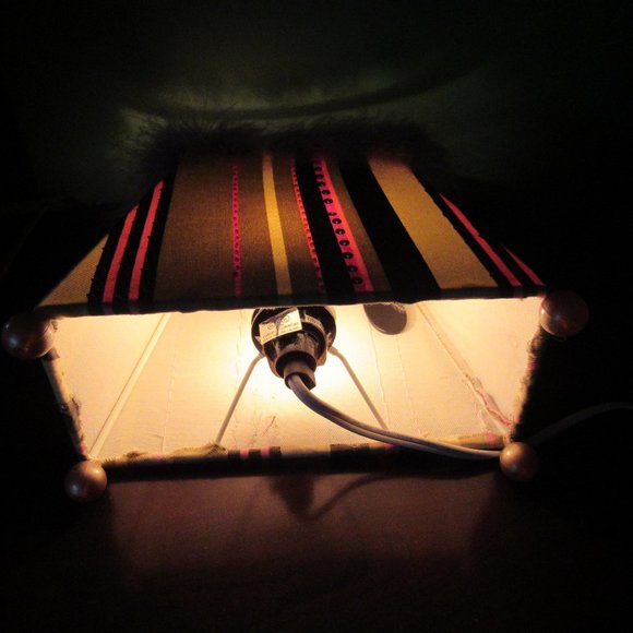 Boudoir/Bedroom Handbag Lamp. 11 3/4 x 9 1/2 x 3 1/2 Inches. - Picture 5 of 7